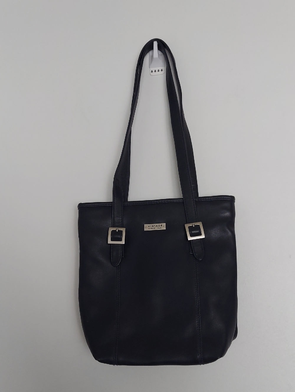 Black Faux Leather Shoulder Tote - Classic Everyday Bag